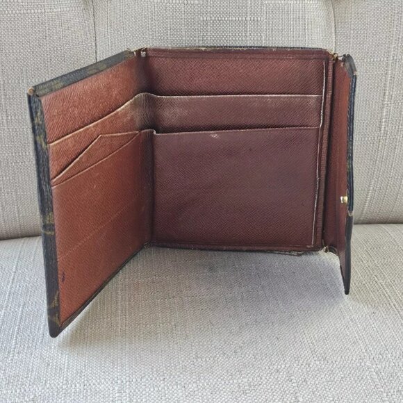 Vintage Louis Vuitton Wallet Brown Card Holder Trifold Purse Made in France Auth - Picture 7 of 12